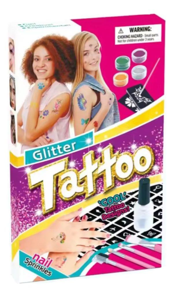 Set Tatuajes Infantil Brillantina Juego Simulación