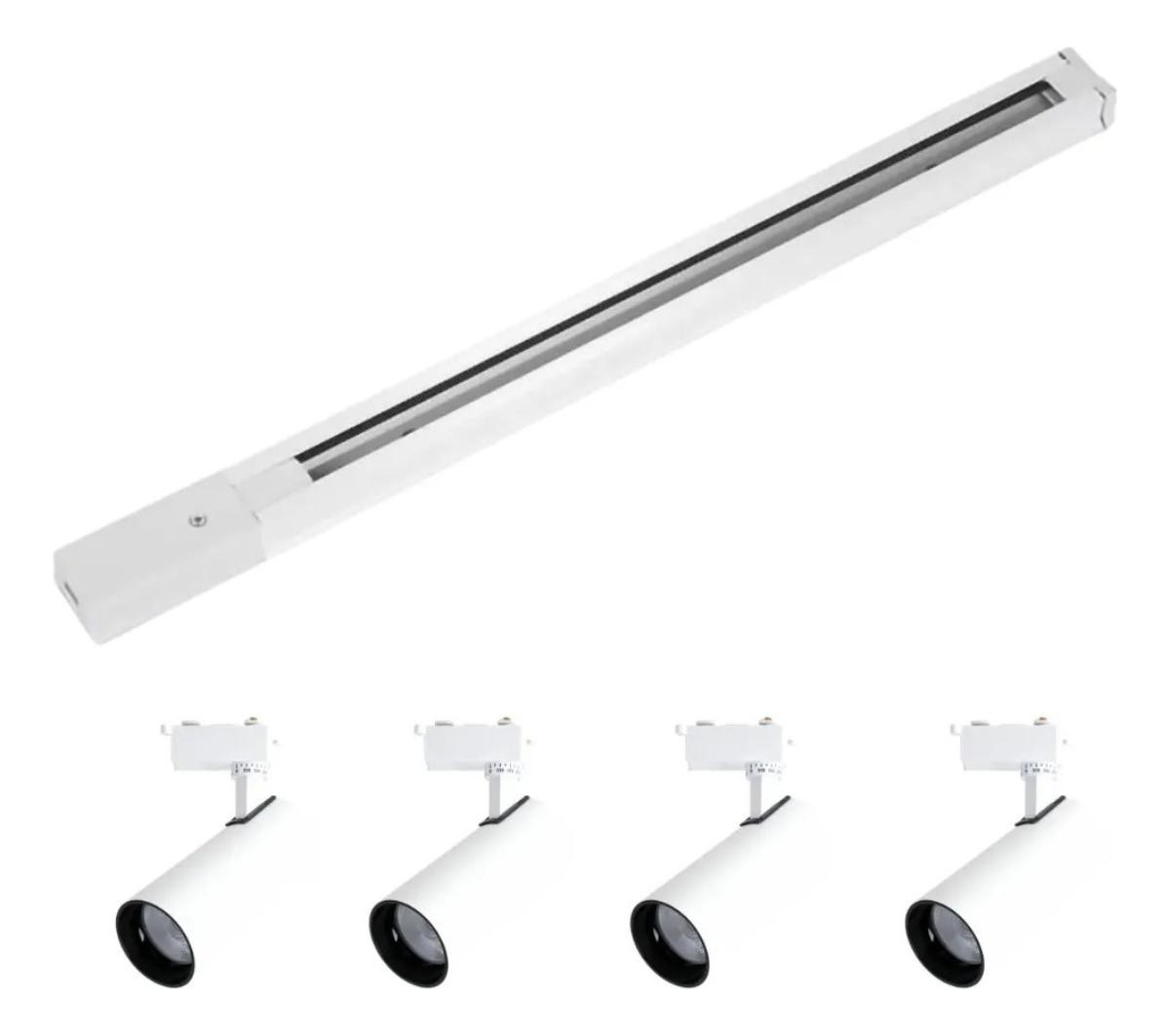 Riel 1 Metro + 3 Spots + 3 Lámparas Led 30w Calidad: imagen 2