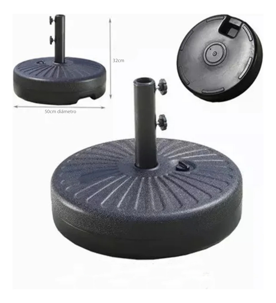 Sombrilla Para Jardín Con Soporte De Plástico Engomado.: imagen 7