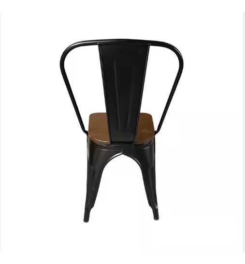 Silla Tolix Metal Asiento En Madera Colores Vintage