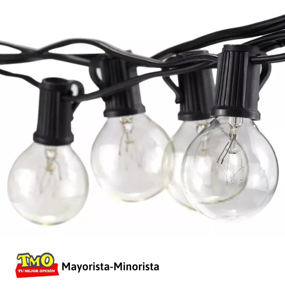 Guirnalda Guía Luces Led Vidrio Cálida 25 Luces+2 7mts