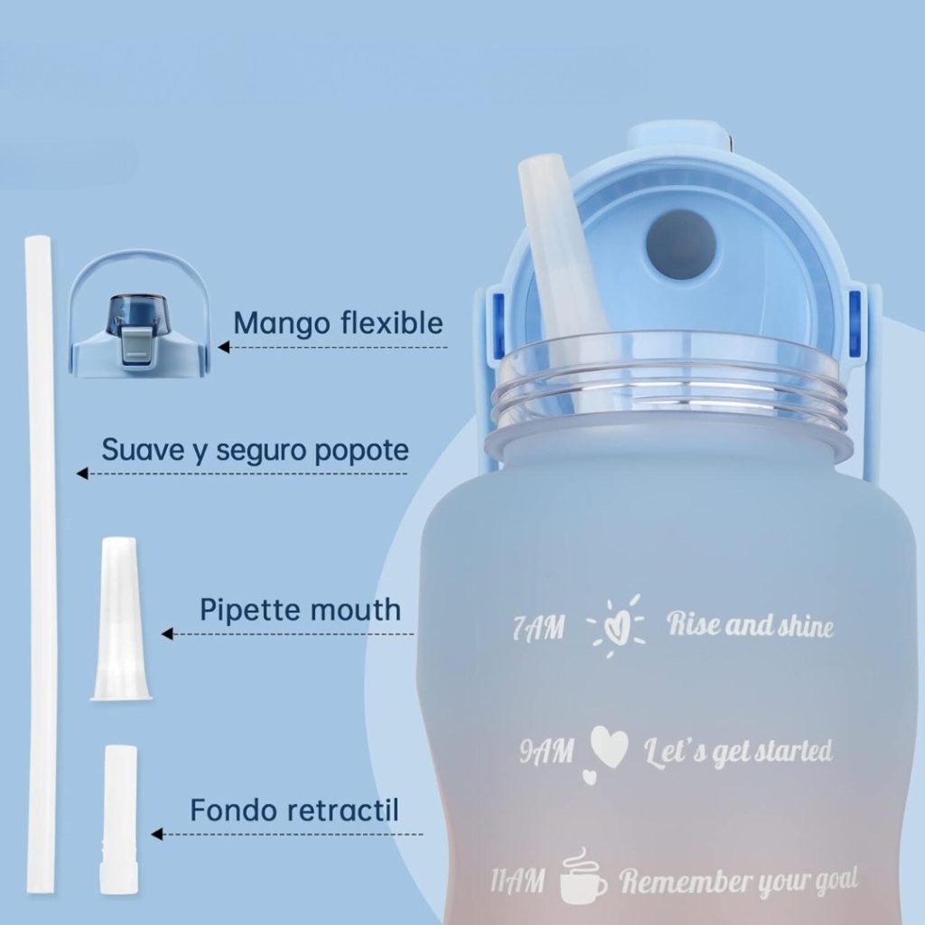 Botella De Agua Envase Deportiva 2 Lts Diseño Motivacional