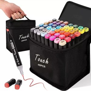 Marcadores De Dibujo X 48 Colores Doble Punta Base Alcohol