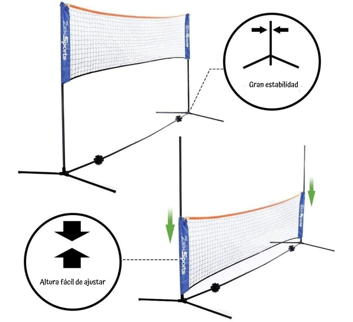 Red De Futbol Tenis Ajustable Incluye Bolso Para Transporte - Imagen 6
