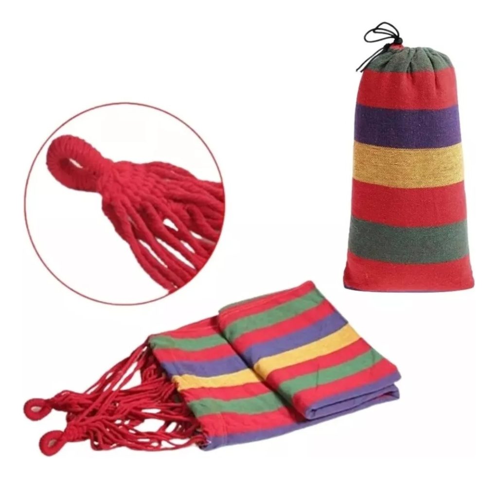 Hamaca Paraguaya Reforzada Algodón 2 Plazas +bolso