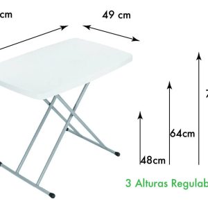 Mesa Jardin Camping Plegable Interior Exterior Regulable: imagen 4