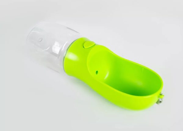 Botella Portátil Comedero Y Bebedero De Perro Verde