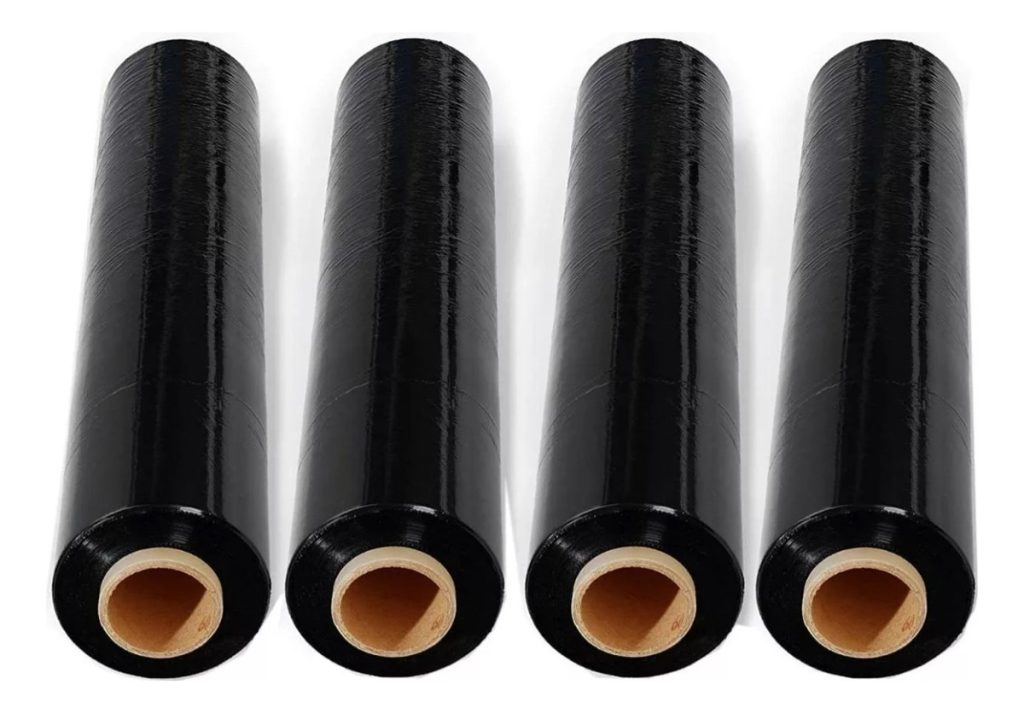 Nylon Negro Film Stretch Negro Embalaje Paletizar Bobina 4u