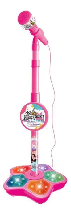 Microfono Karaoke Musical Para Niños Luces Infantil