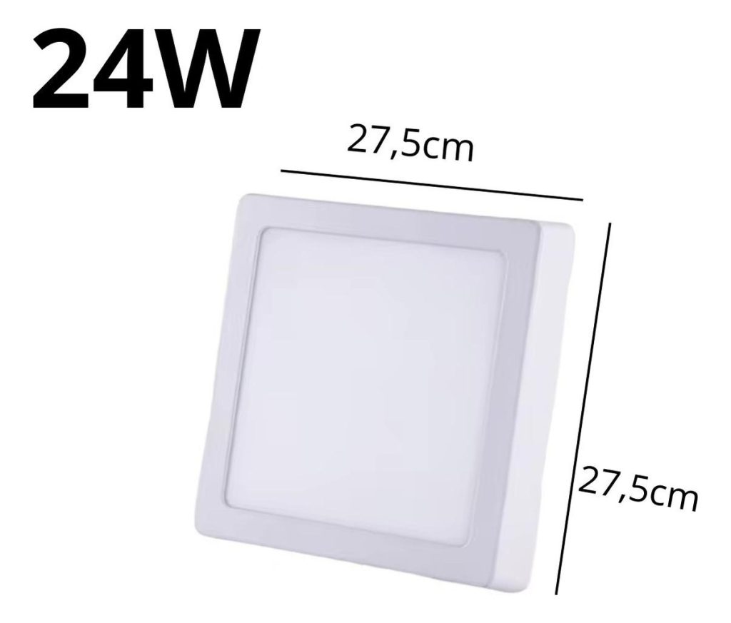 Plafon Luz Led 24w Panel Cuadrado Sobrepuesto Calidad