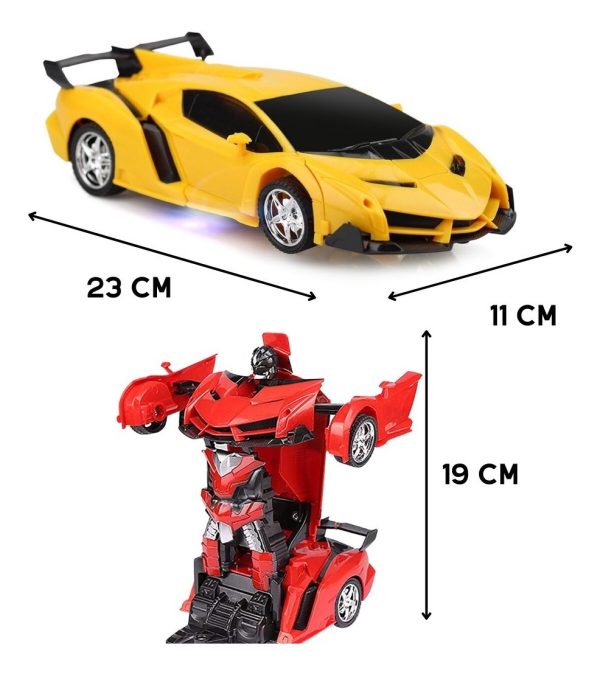Transformer Auto Robot Con Luz Y Sonido A Control Remoto