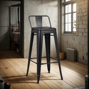 Taburete Banqueta Bar Tolix Metalico Con Respaldo Calidad