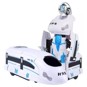 Tren Robot Transformer Junsheng Blanco Con Luces Y Sonidos