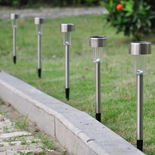 Estaca Led Solar Exterior De Acero Farol Para Jardín