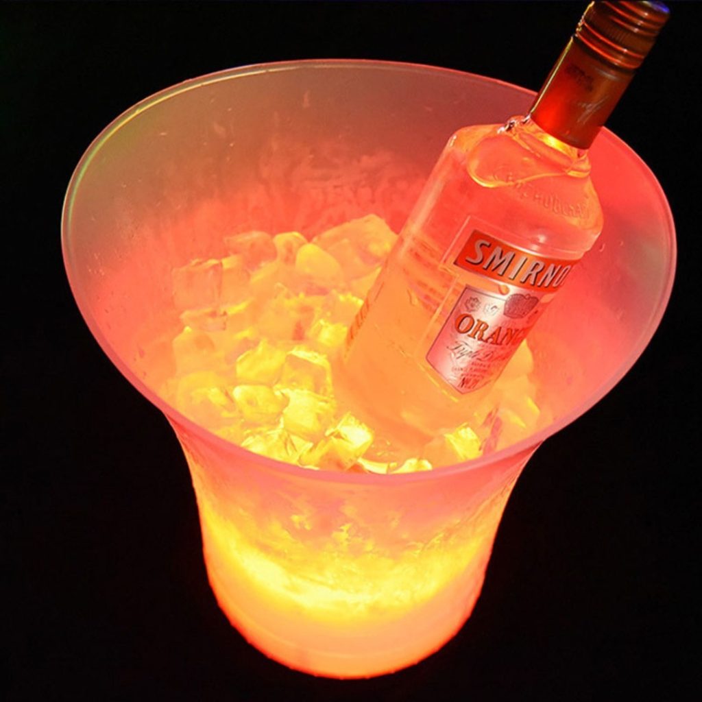 Hielera Balde Luces Cambia De Color 5 Litros Bar, Pub