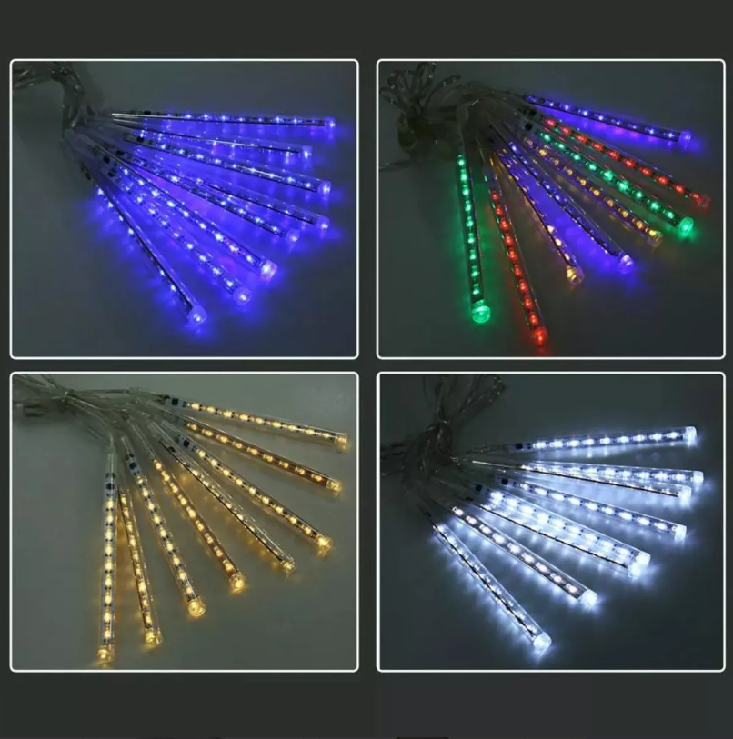 Luces Navidad Led Lluvia De Meteoro Bastón Exterior Interior