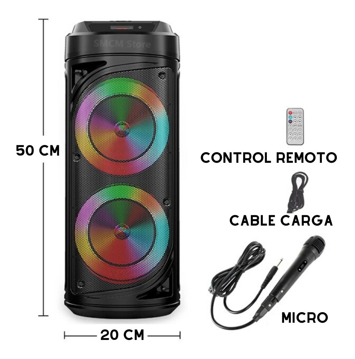 Parlante Portátil Inalámbrico Bluetooth Rgb Micro Control - Imagen 4