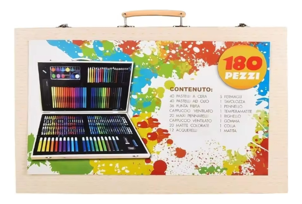 Juego De Arte Madera Estuche Colores 180 Piezas: imagen 2
