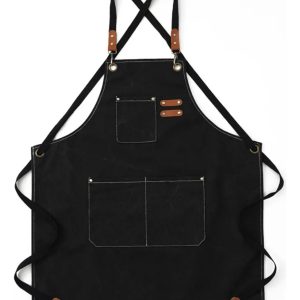 Delantal De Trabajo Mezclillas Pesado De Lona Con Bolsillos