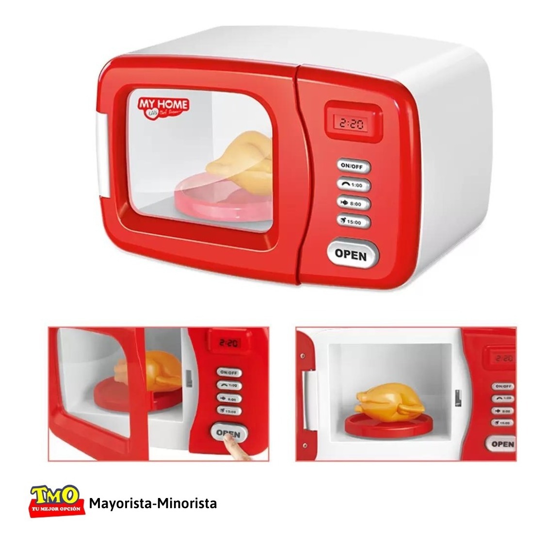 Microondas De Juguete Utensilios Para Niños Con Luz Y Sonido: imagen 3