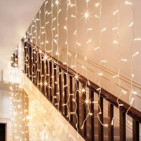 Cortina Luz Led 200 Luces Blanca Cálida 2x2 Mts Decoración