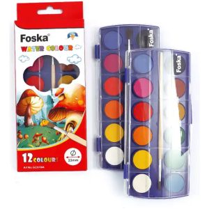 Acuarela 12 Colores Lavables Calidad Foska
