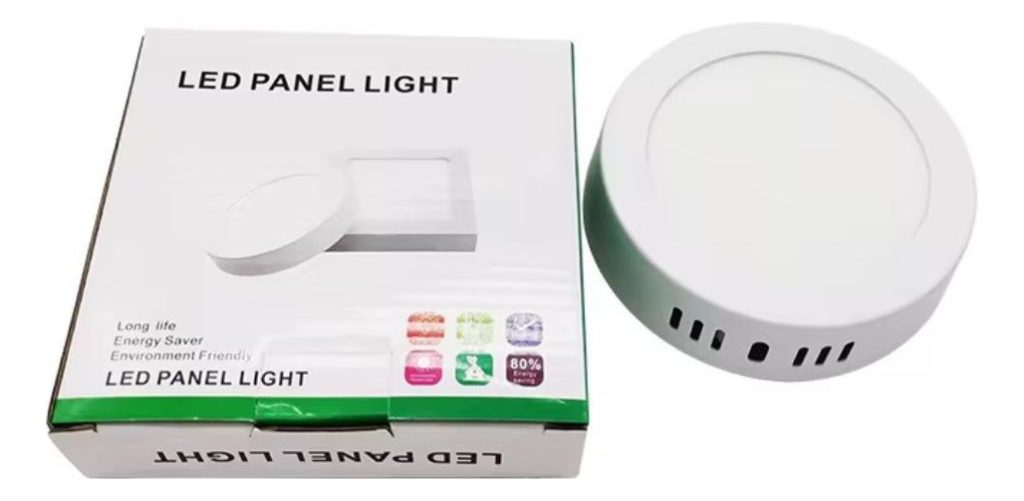 Plafon Luz Led 12w Panel Redondo Sobrepuesto Calidad