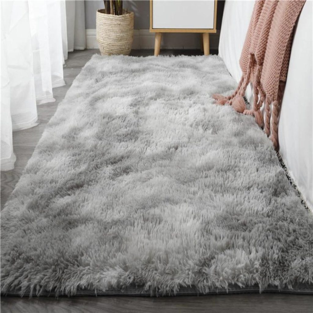 Alfombra Peluda Rectangular Shagy Tapete Pelo Alto 180 X 080