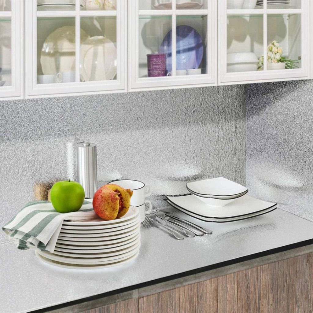 Papel Autoadhesivo Cocina Aluminio 60 Cm X 3 Metros Largo