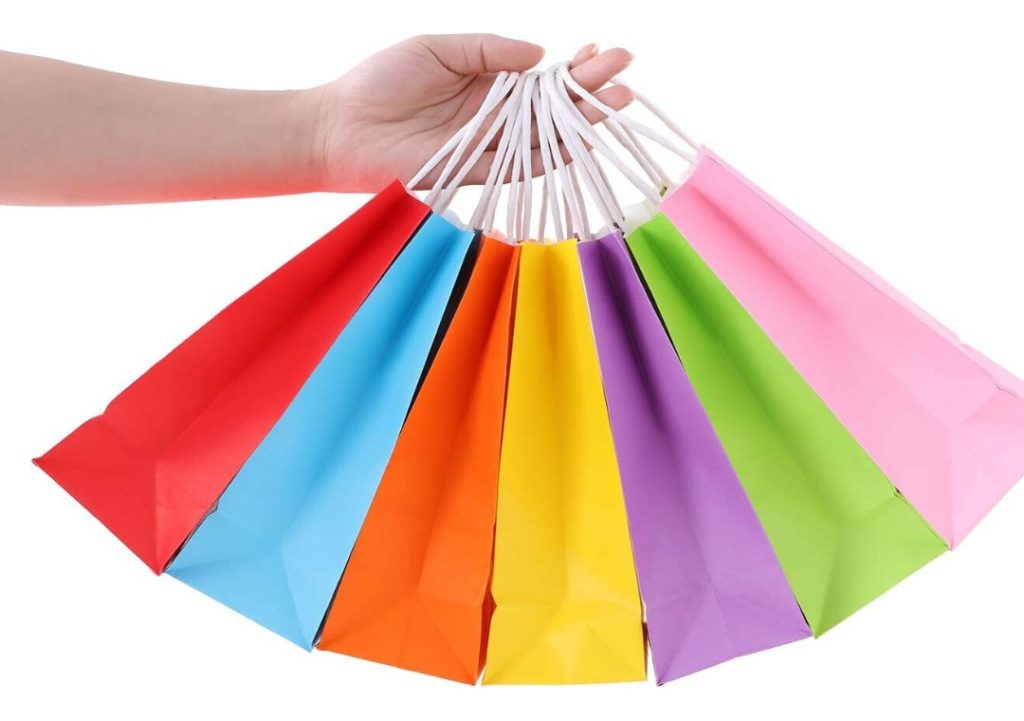 Bolsas De Papel Con Asas Pack X 12 Unidades, Varios Colores