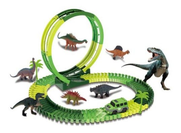 Pista Autos Dinosaurios Flexible 92 Pcs Dinosaur Tracks