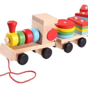 Tren De Madera Montessori Arrastre Theree Small Trains Modelo Wooden: imagen 2