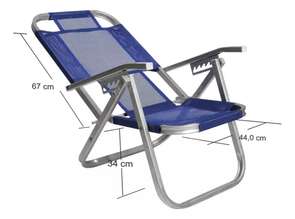 Silla De Playa Reclinable Ipanema Calidad De Aluminio X2 Uni - Imagen 7