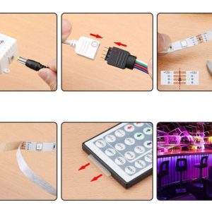 Cinta Tira Luces Led Rgb 5m Con Transformador + Control: imagen 3