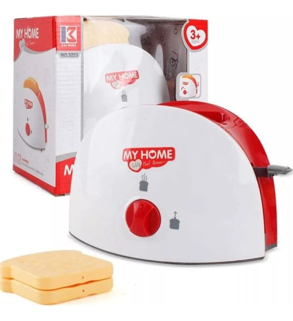 Tostadora De Juguete Utensilios Para Niños Con Luz Y Sonido Blanco