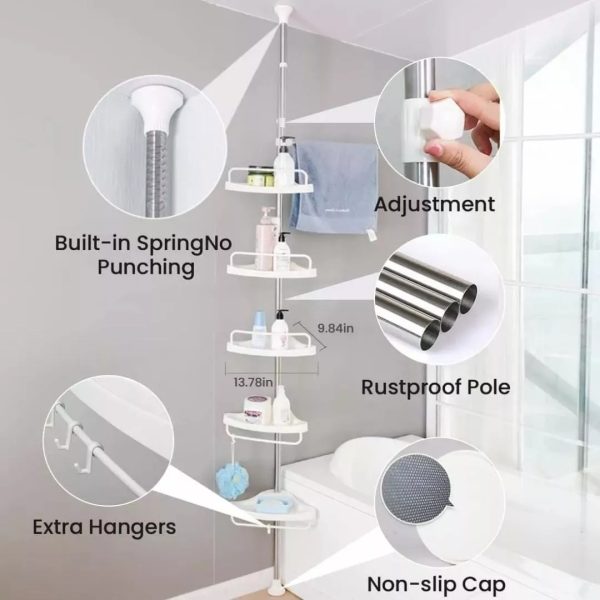 Organizador Esquinero De 4 Niveles Para Ducha - Imagen 3