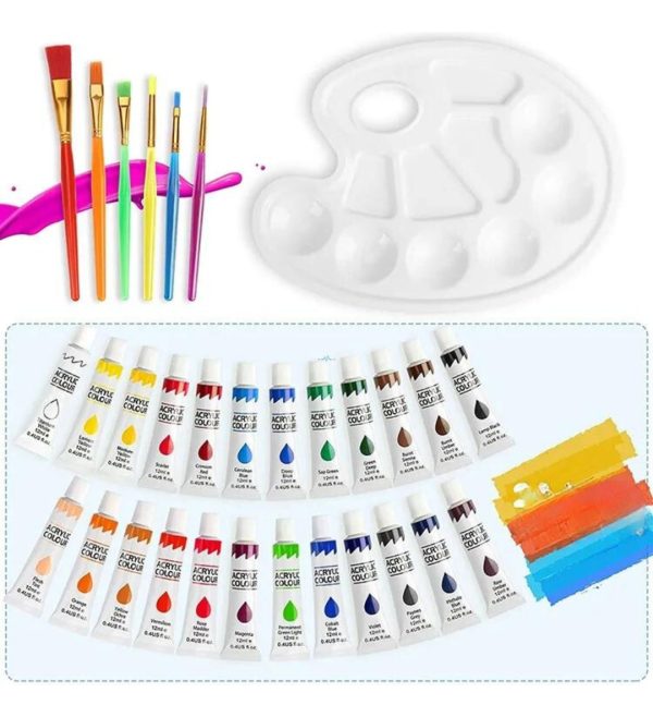 Set Arte Infantil 39 Piezas Atril Pinceles Pintura Accesorio
