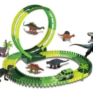 Pista Flexible Dinosaurios 92 Piezas H3h3 Auto Plástico Verde: imagen 1