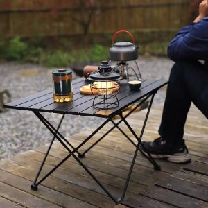Mesa Plegable Camping Color Negro: imagen 4