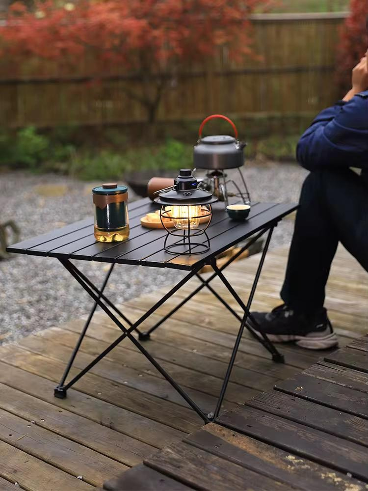 Mesa Plegable Camping Color Negro: imagen 4