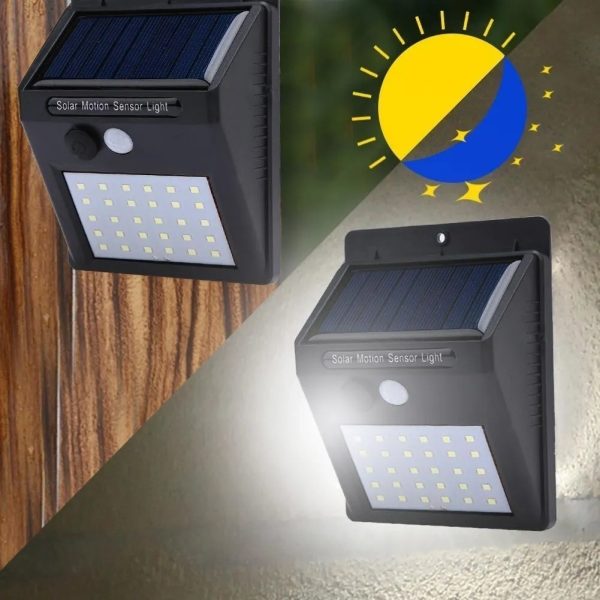 Lampara Farol Solar Foco 30 Led Sensor Movimiento Exterior