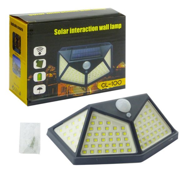 Foco Lampara Exterior Farol Solar 100 Led Sensor 5 Unidades