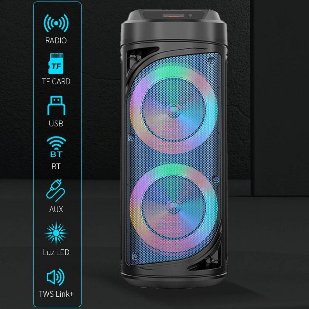 Parlante Portátil Inalámbrico Bluetooth Rgb Micro Control - Imagen 5