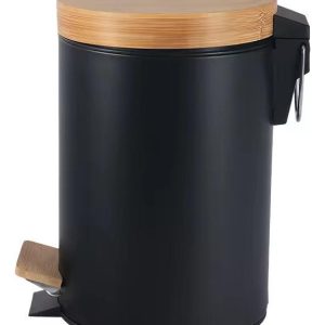 Papelera Tacho Basura Bambú Basurero 5 Litros Pedal: imagen 2