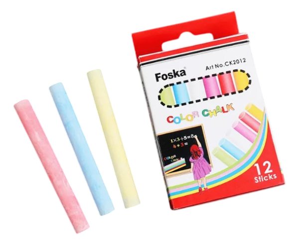 Tiza De Colores En Barra Foska 76mm 12 Unidades X 20 Pcs