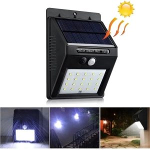 Farol Luz Lampara Led Sensor Solar Batería Exterior Jardín: imagen 5