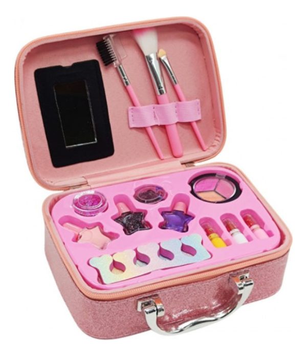 Set Maquillaje Mini Maleta Infantil Sombras Esmalte Labial