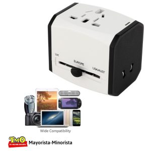 Adaptador Corriente Universal Viaje Europa Usa Aust 3 Usb: imagen 2