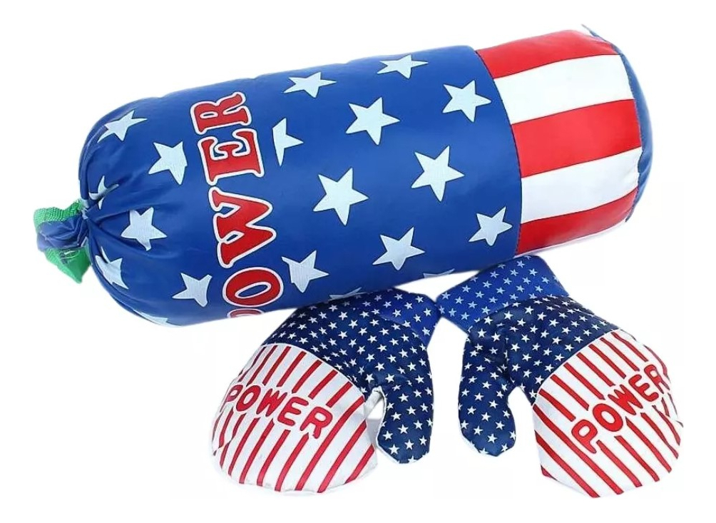 Saco De Boxeo Infantil Colgante Hh1 Power Cuero Azul 50cm Con Relleno: imagen 1