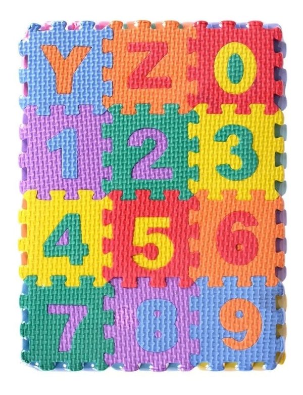 Mini Puzzle Goma Eva 36 Piezas Alfabeto Y Números 6 X 6 Cm
